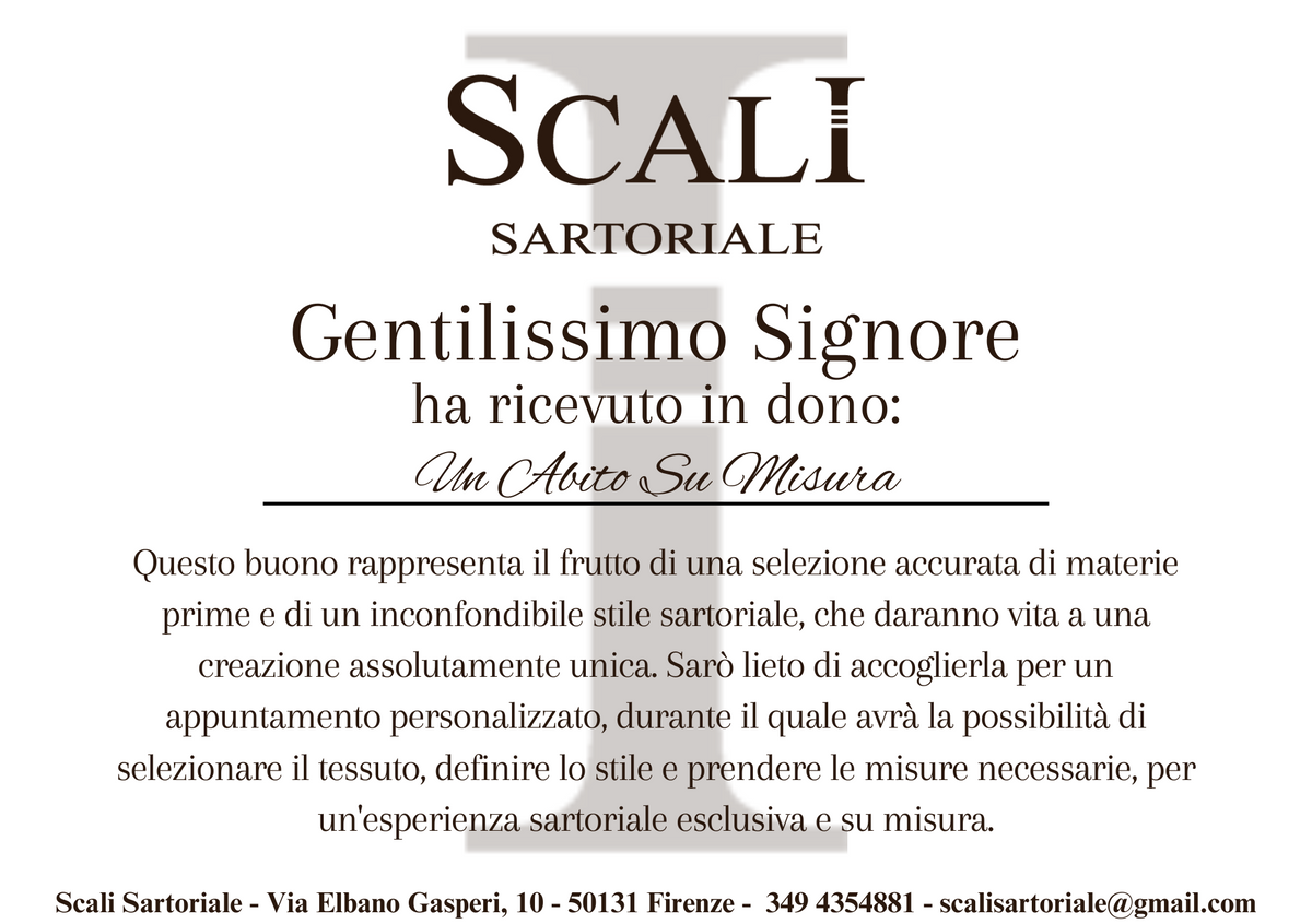 Buono Regalo Abito su Misura