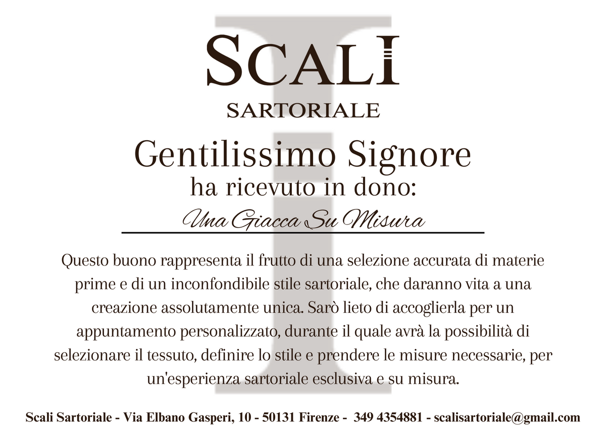 Buono Regalo Giacca su Misura