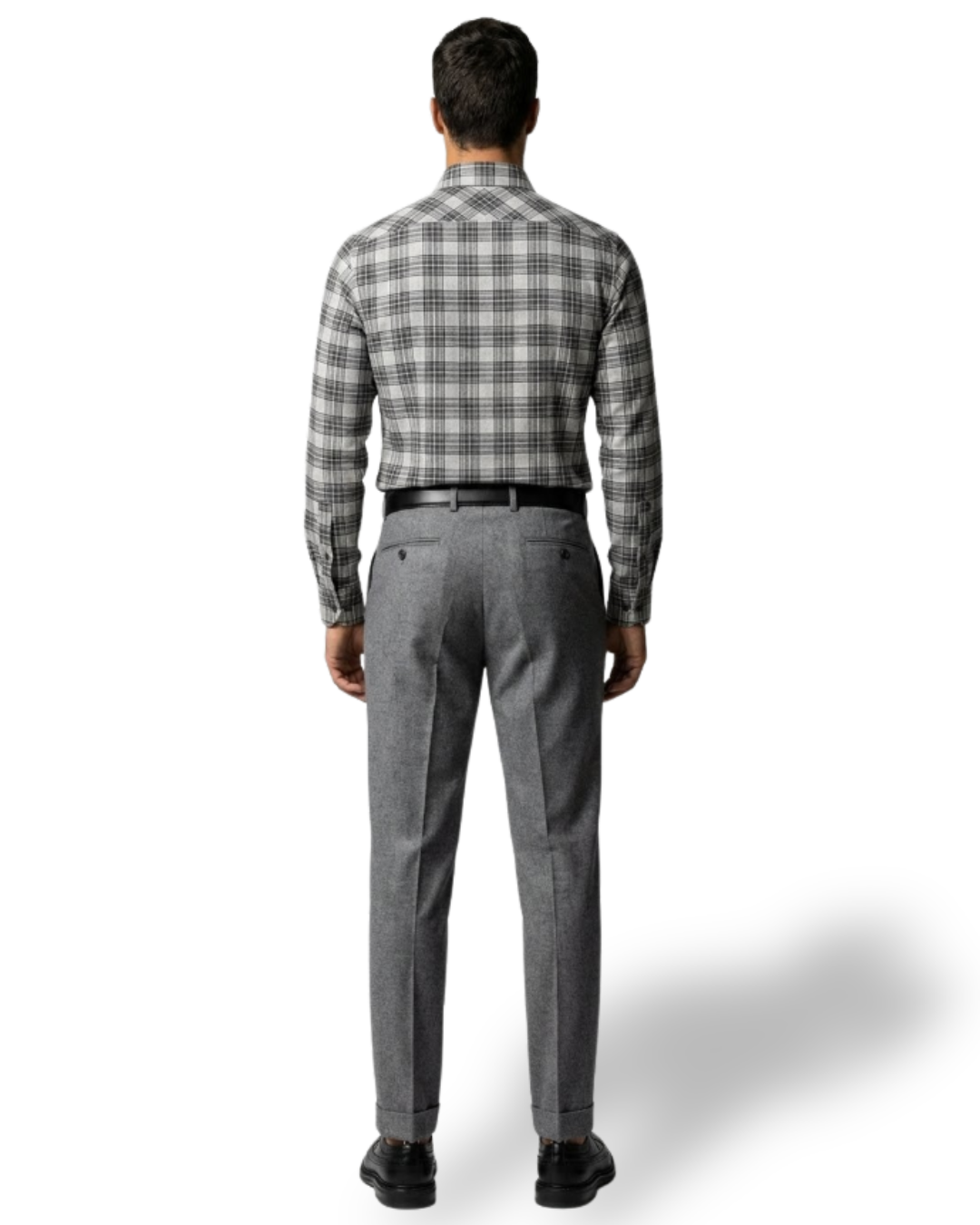 Camicia Sartoriale in Flanella Leggera – Grigio a Quadri